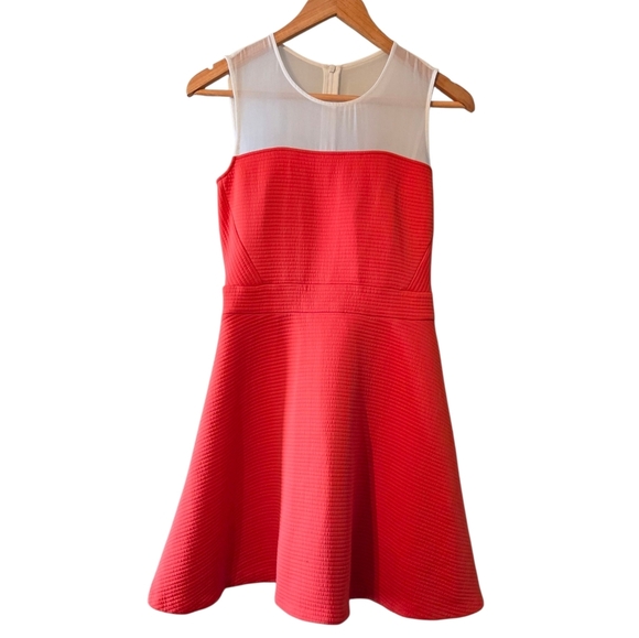 Sandro Paris Women's Sleeveless Mesh Mini Orange Casual Classic Dress Size M - Picture 3 of 16